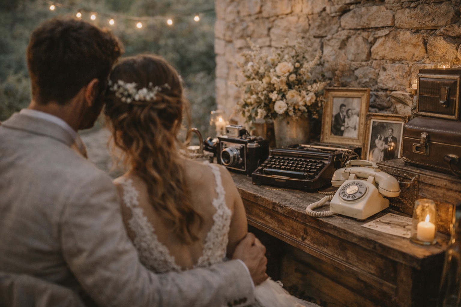 Décoration vintage évoquant la nostalgie lors d’un mariage moderne